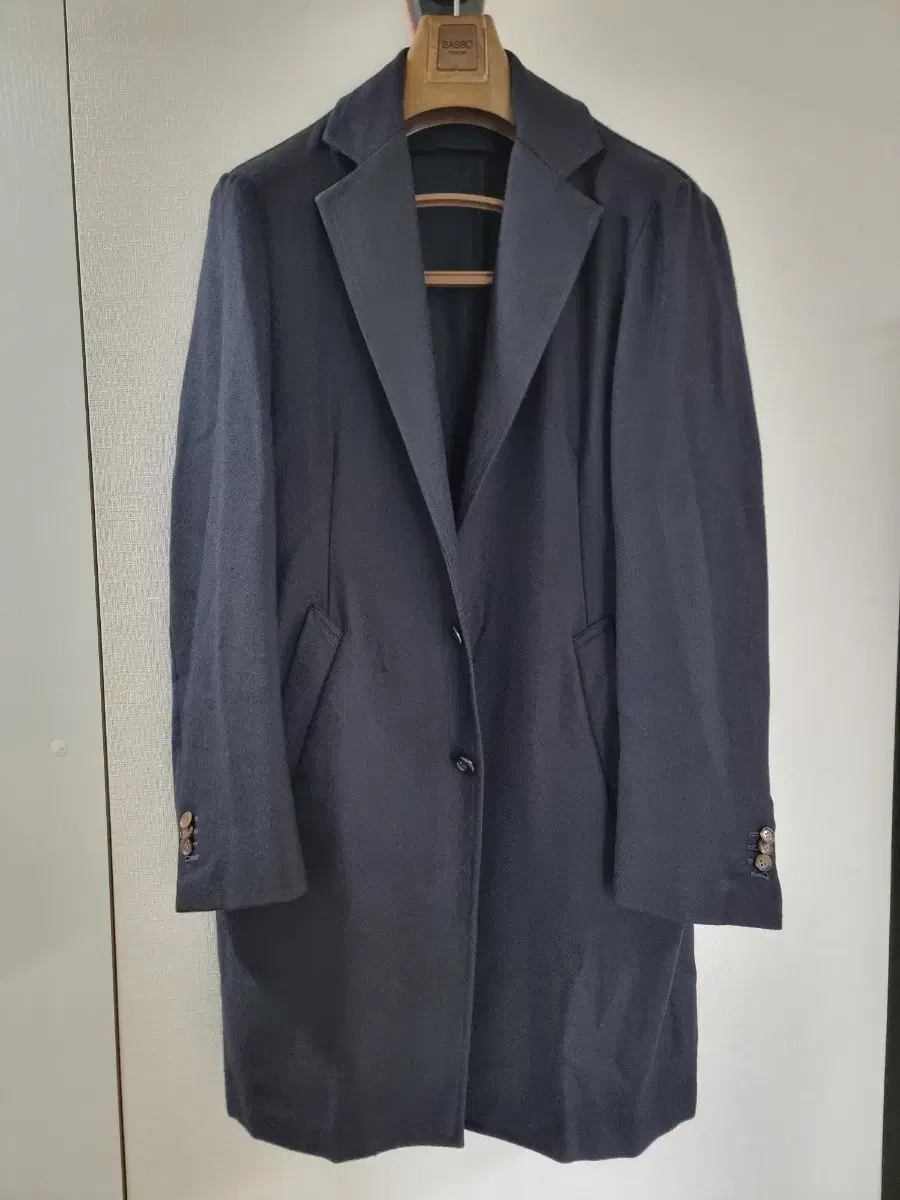 Ringjacket Black Label Dark Navy Cashmere Herringbone Single Coat