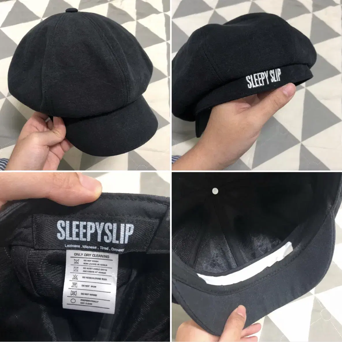 sleepyslip 슬리피슬립 뉴스보이캡 헌팅캡 캡모자 볼캡 로고