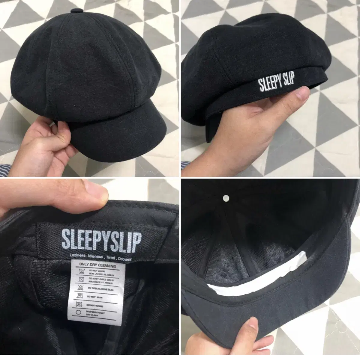 sleepyslip 슬리피슬립 뉴스보이캡 헌팅캡 캡모자 볼캡 로고