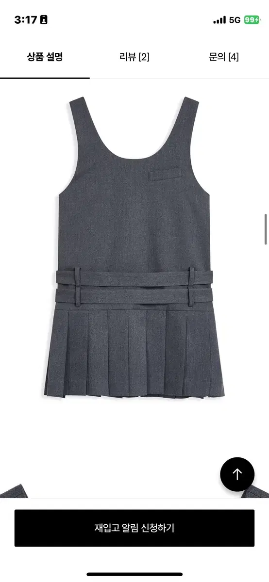 [Openyy] BELTED PLEATED MINI DRESS, GREY