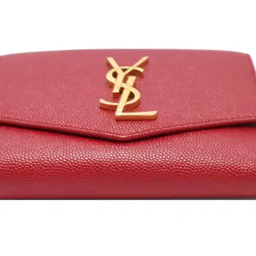 YSL(생로랑) 582296 레드 그랑 드 뿌드르 업타운 플랩 반지갑