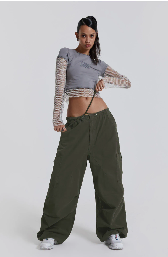 jaded london Khaki Parachute Cargo Pants