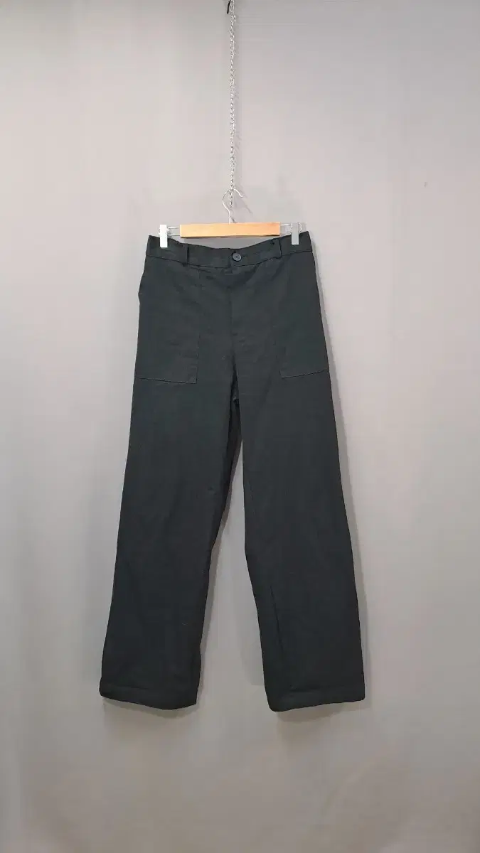 Back-banded big-pocket cotton cargo pants n