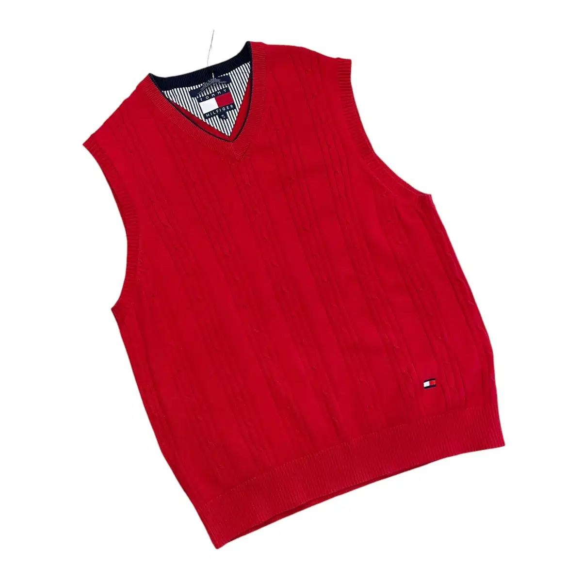 [M] Tommy Hilfiger Logo knit vest red