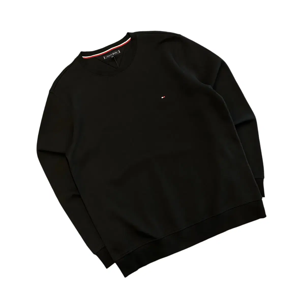 [2XL] Tommy Hilfiger Small Logo Man-to-Man Black