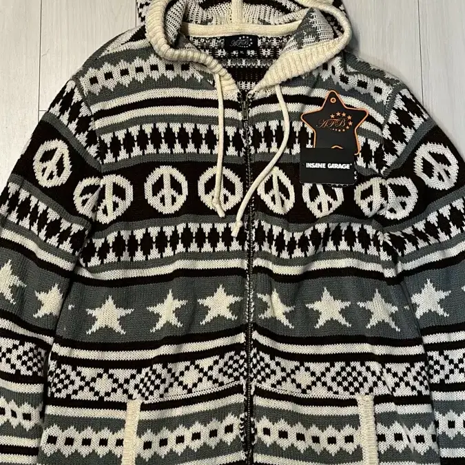 [XL] 인세인개러지 AFB PEACE KNIT HOODIE