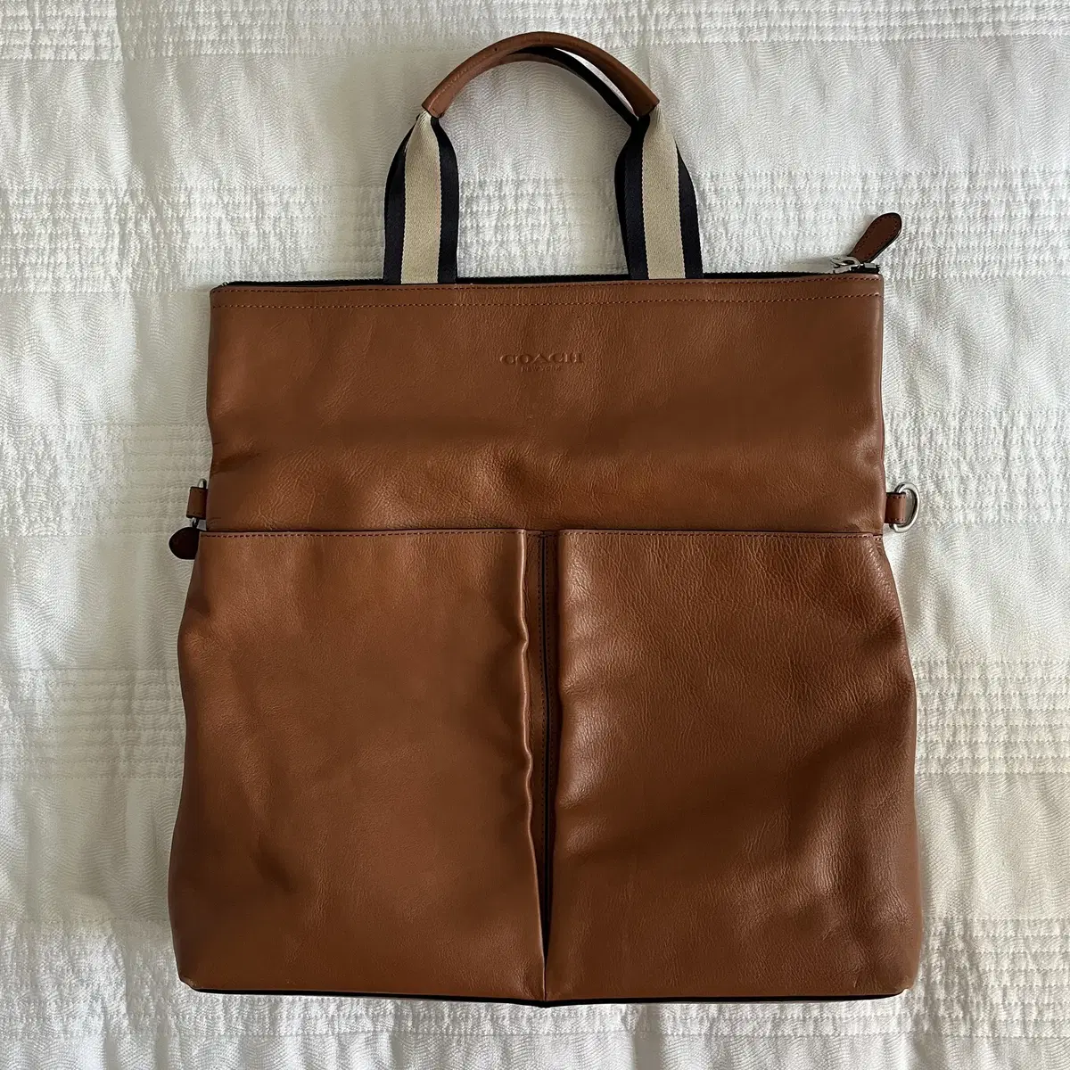 COACH calf leather  Foldover Tote Bag