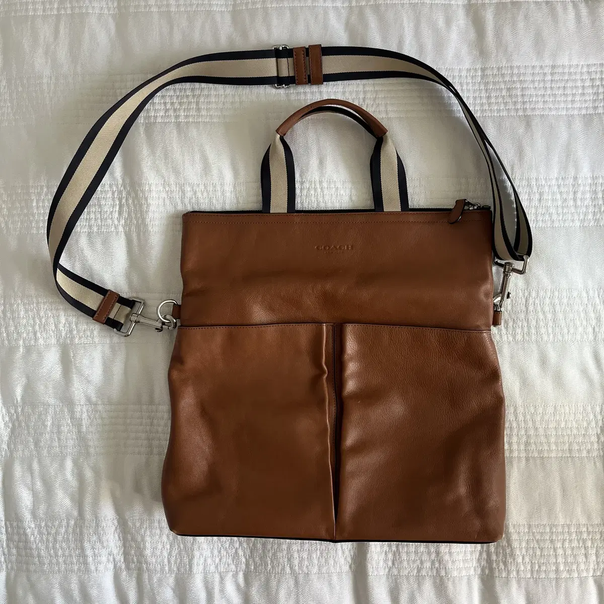 COACH calf leather  Foldover Tote Bag