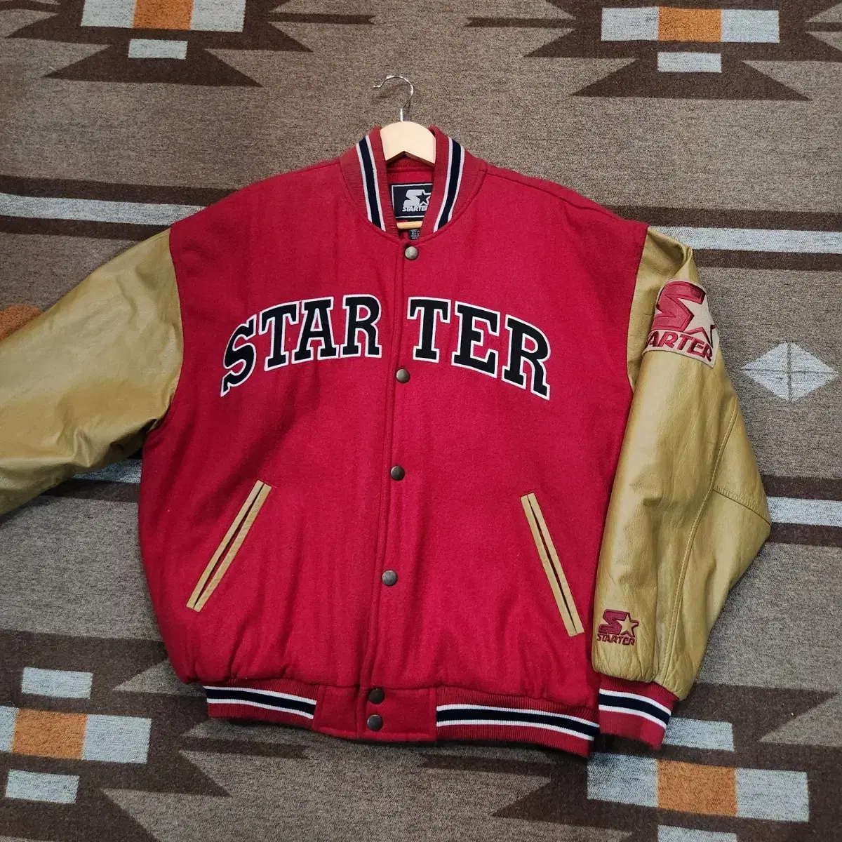 Starter 90s Leather Varsity Jacket XL