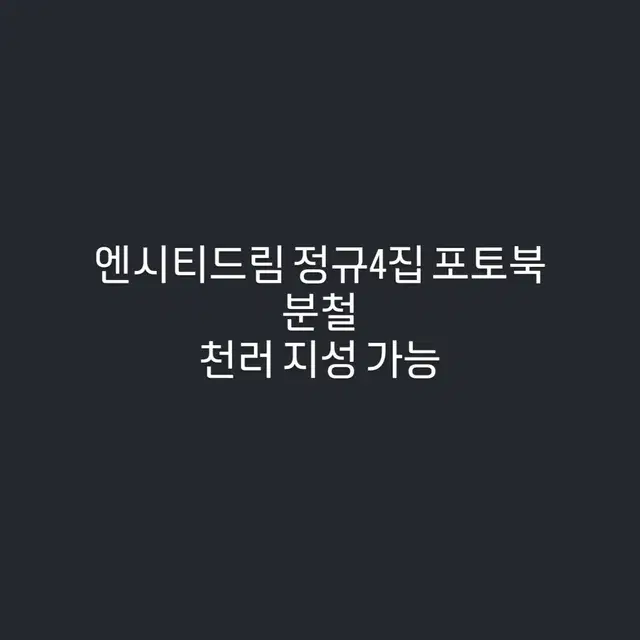 엔시티 드림 정규4집 포토북 분철