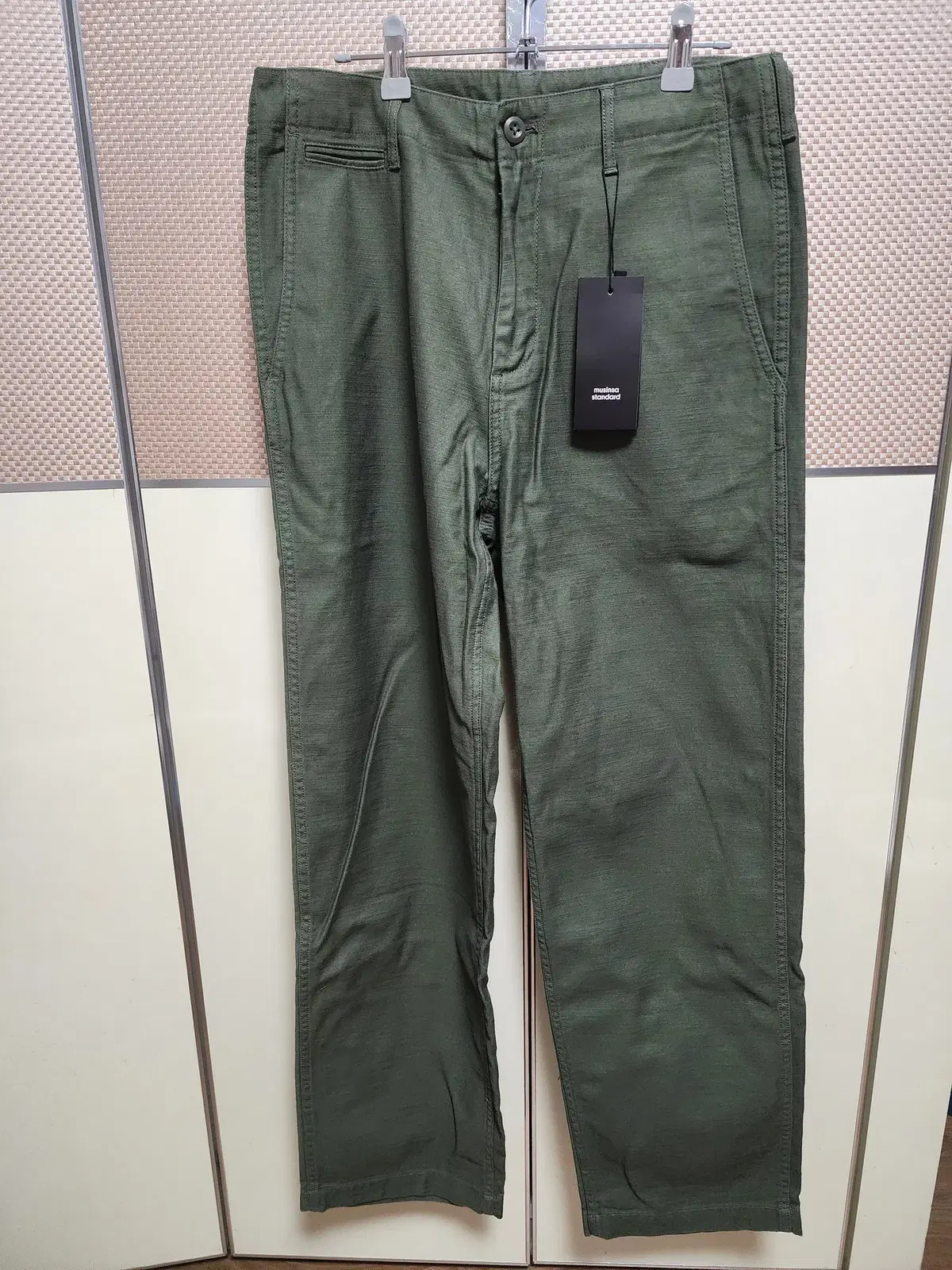 [New/Standard] White Satin Office Pants Khaki 30