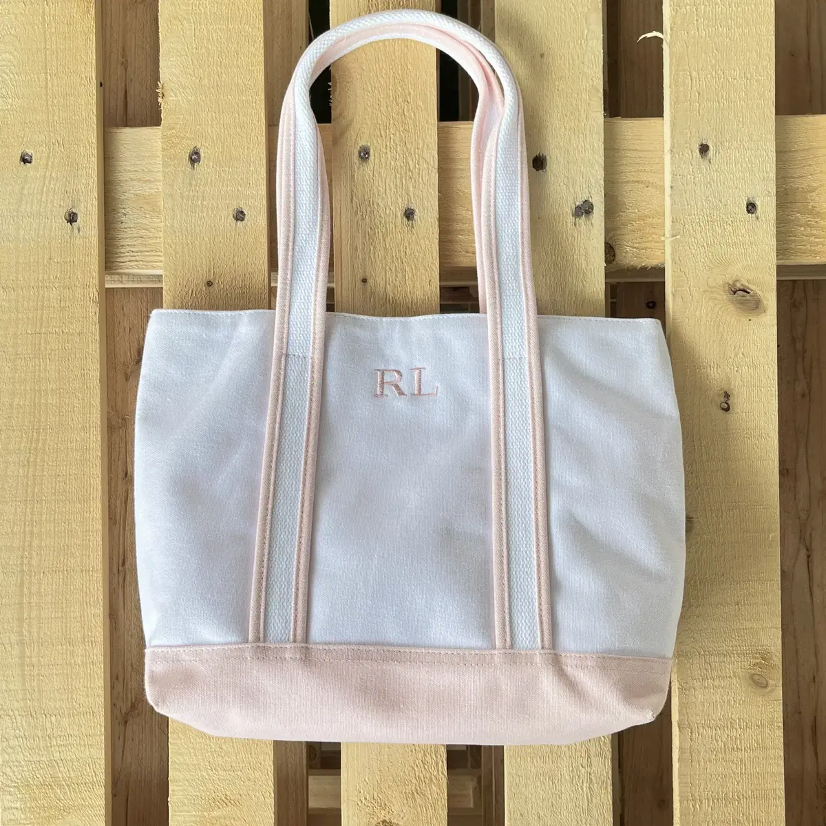 POLO RALPH LAUREN  "RL" logo Canvas tote