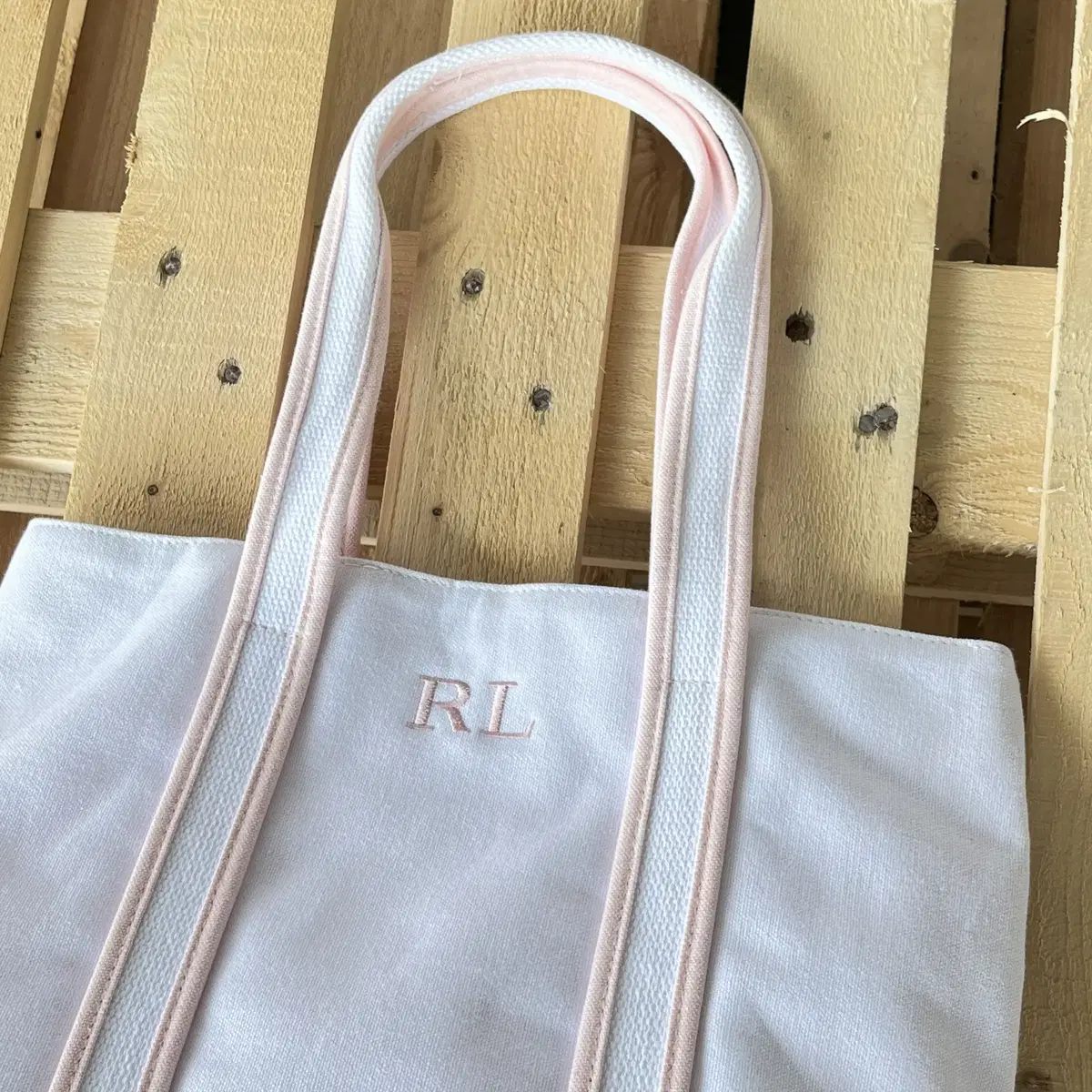 POLO RALPH LAUREN  "RL" logo Canvas tote