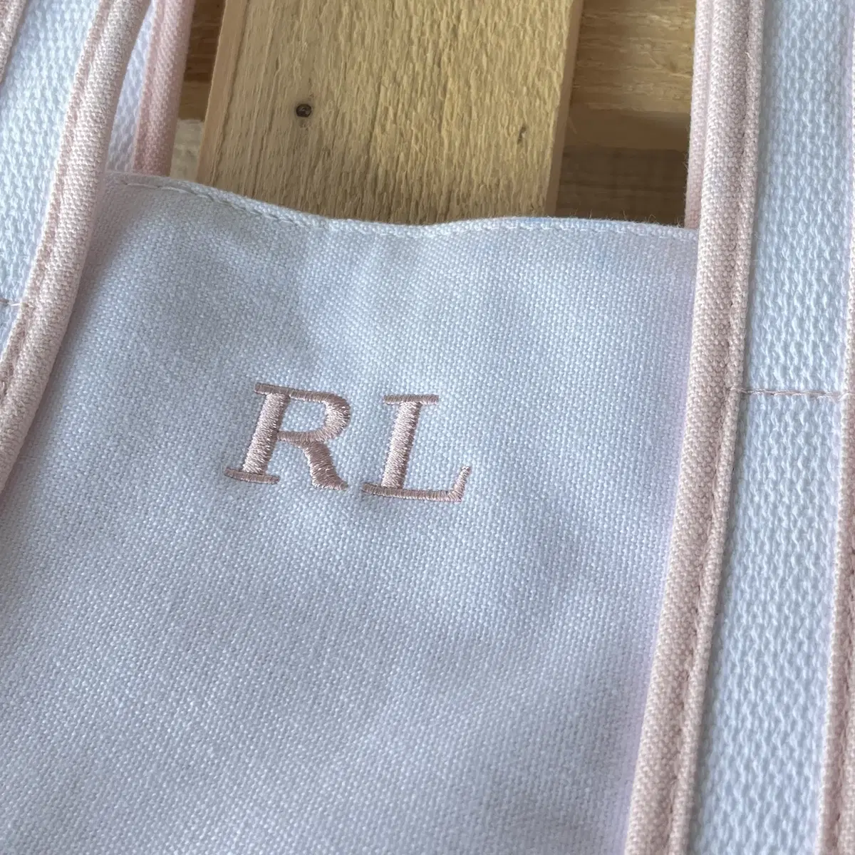 POLO RALPH LAUREN  "RL" logo Canvas tote