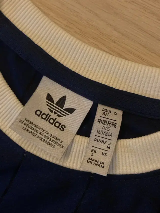 Adidas - 3 stripe tee DKBLUE