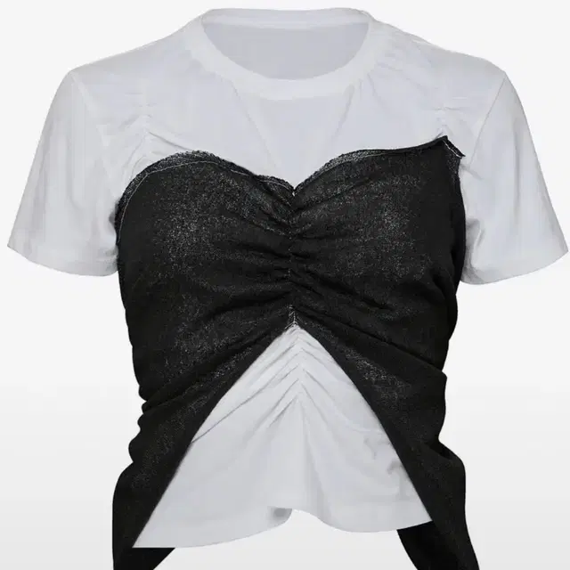 플레어업 Bustier Layered T-Shirt (FL-122_Whi