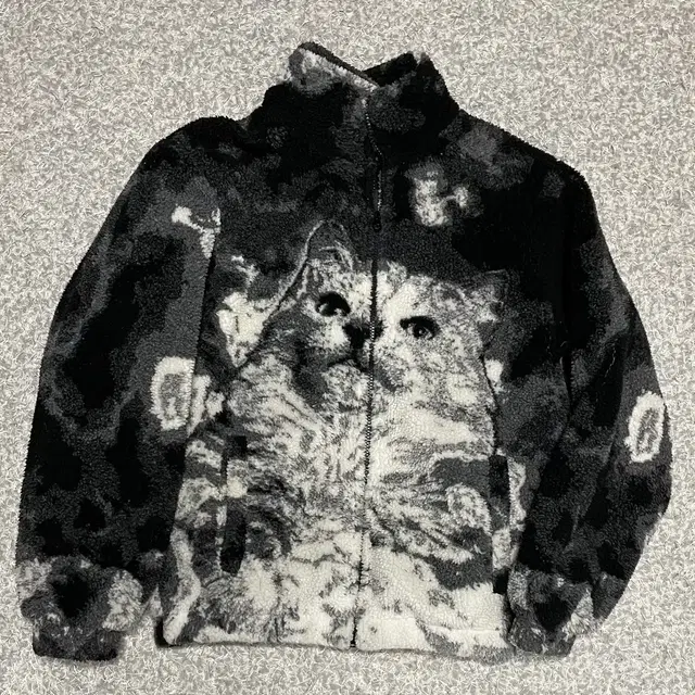 택포) 라퍼 고양이 후리스 CAT FLEECE JACKET 블랙