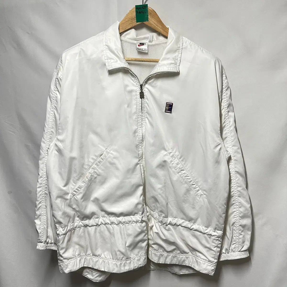 [Genuine/L] Nike Tennis Logo White Windbreaker