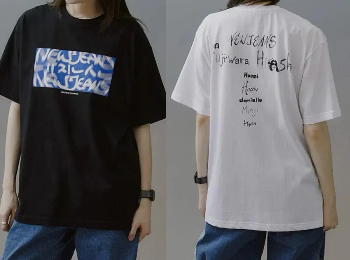 [Unsealed|Spot] new jeans pop up Hiroshi T-Shirt Black White Size L