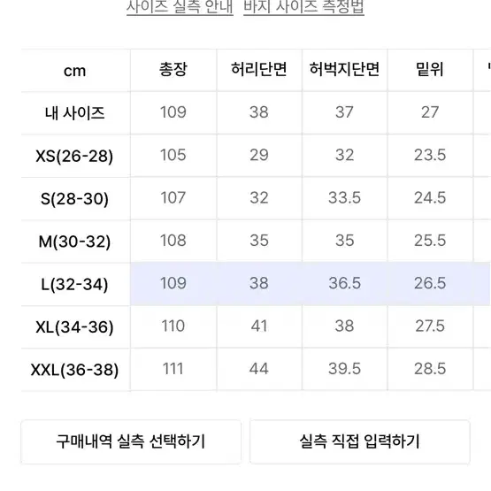 그라미치 팬츠 네이비 L사이즈