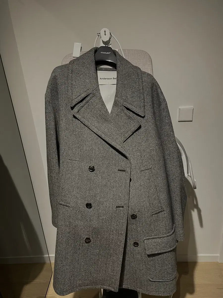 Anderson Belle Wool Herringbone Coat L