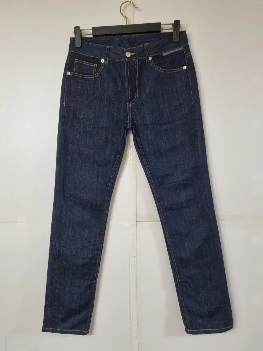 31)MLB M.L.B. Selvedge Denim Jin Blue Spandex Straight Leg Jeans