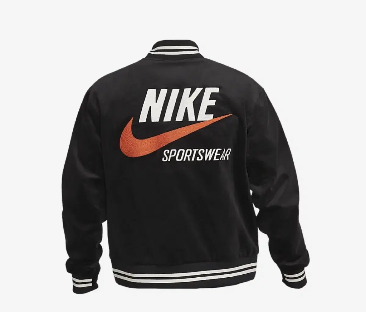 (New XXL) Nike Bomber Embroidered Jacket Varsity Black Asia 110