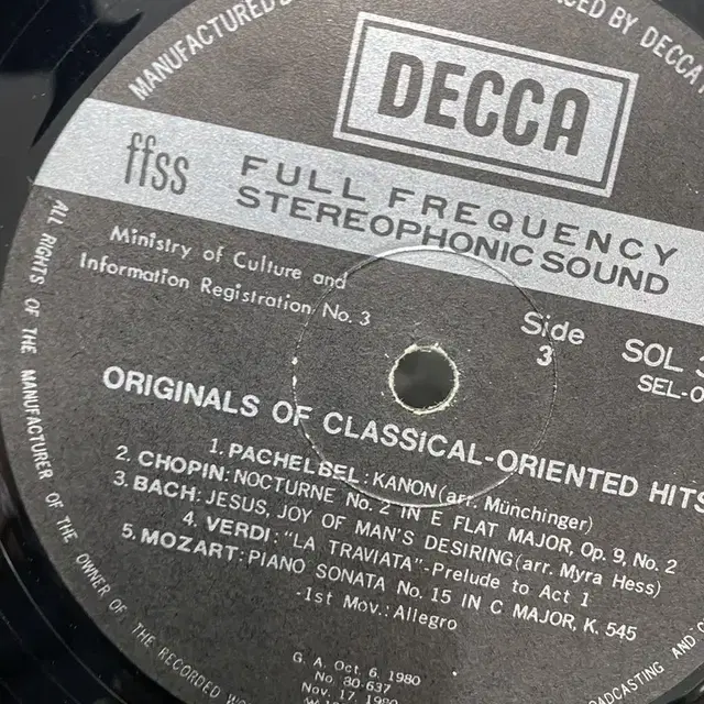 CLASSICAL ORIENTED HITS   LP / AA5316