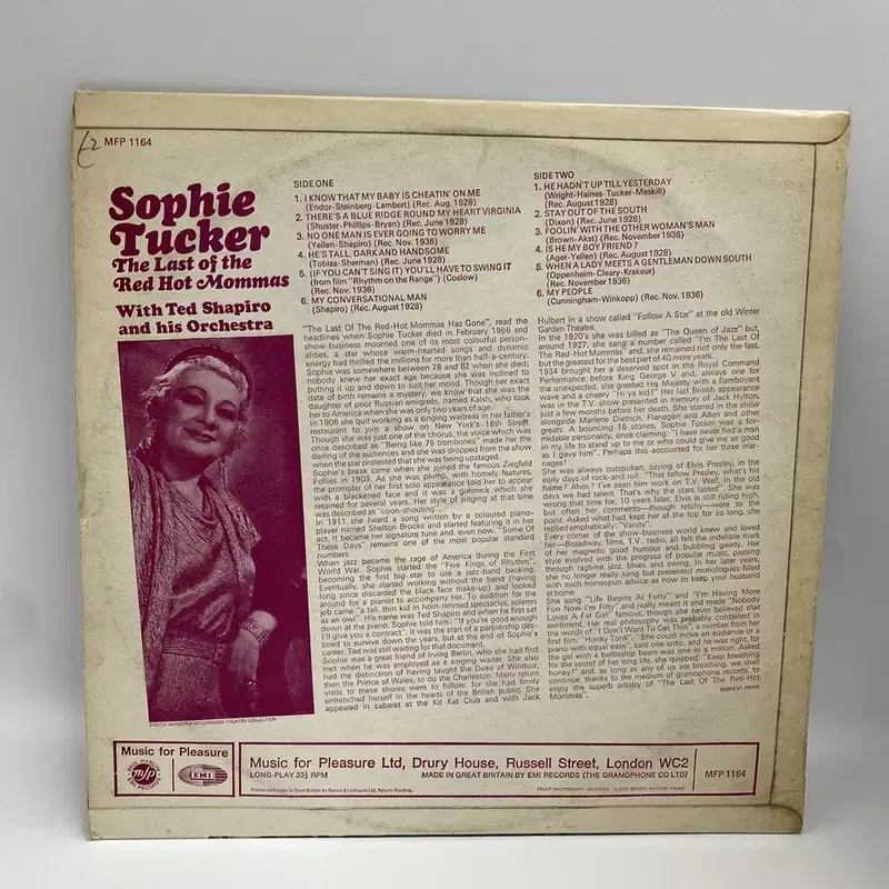 SOPHIE TUCKER LP / AA5322