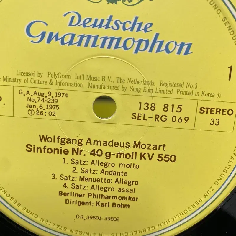 MOZART SYMPHONIEN LP / AA5343.