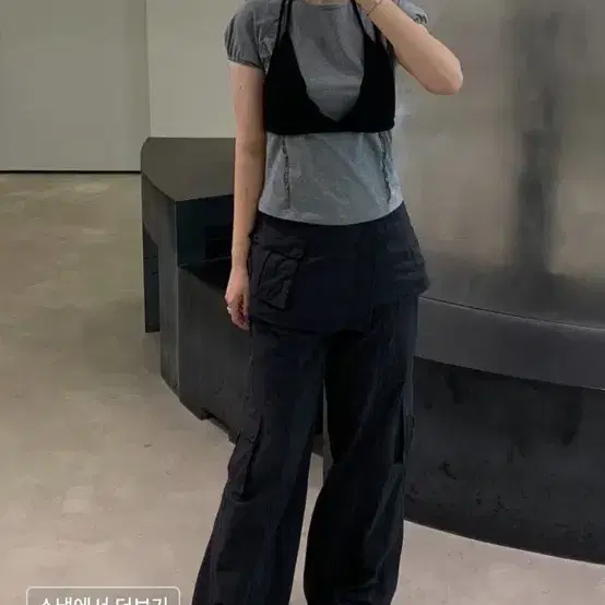 다이애그널 CARGO WRAP PANTS (black)