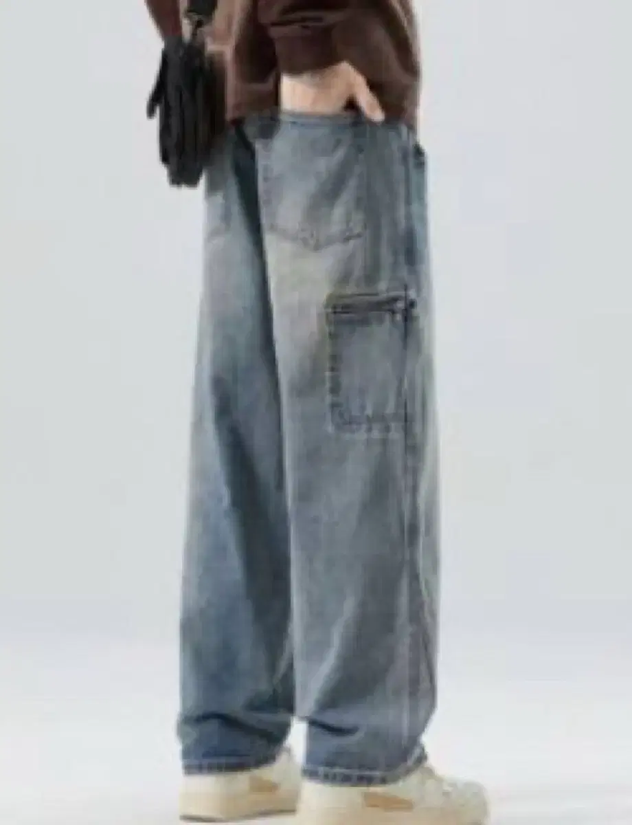 Men slant pocket wide leg pants