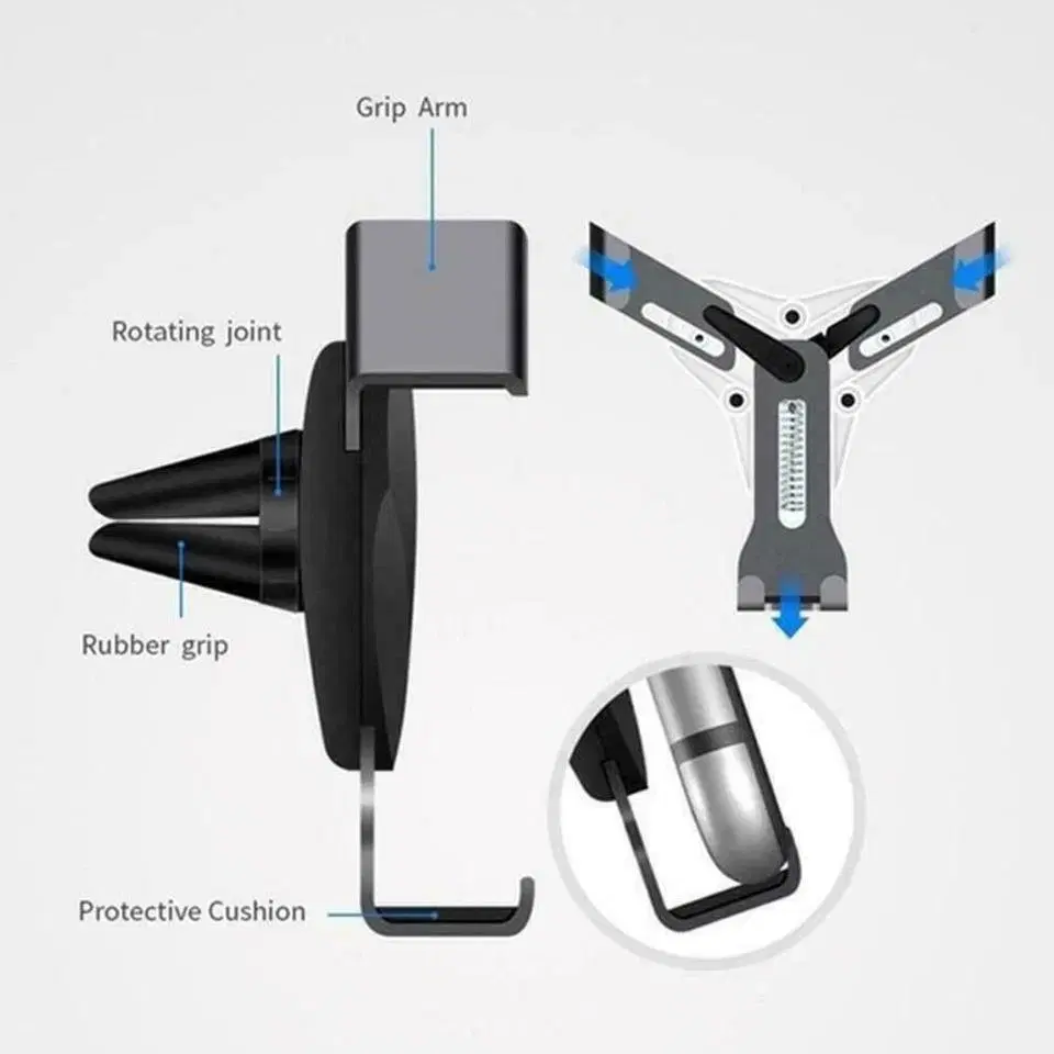 새 랜덤 발송 차량용 메탈 송풍구 핸드폰 거치대 핸드폰고정 네비 회전