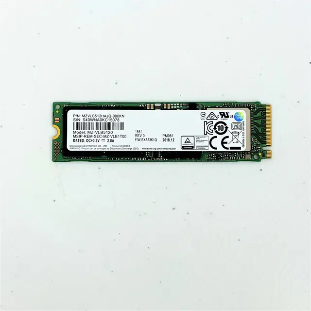 삼성 PM981a M.2 NVMe 512GB SSD 중고SSD