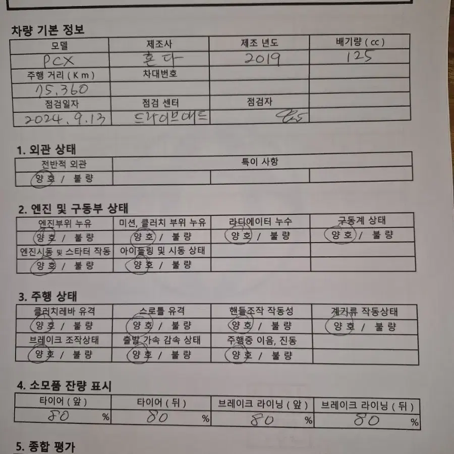 DB-060/ 혼다 / PCX /19년식/ 7.5만km /중고 오토바이