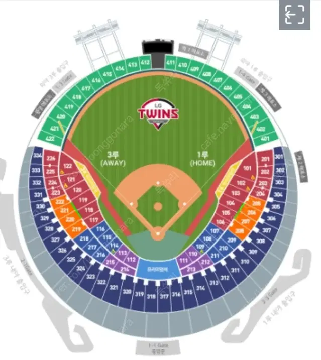 9월25일(수요일) LG&한화 3루네이비석 324블럭 2장양도