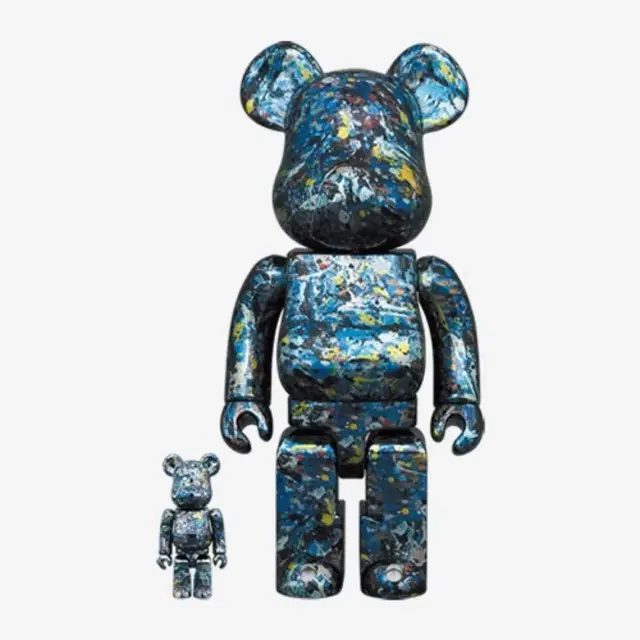 BEARBRICK 베어브릭 400%+100% 잭슨 폴록 스튜디오 크롬 버