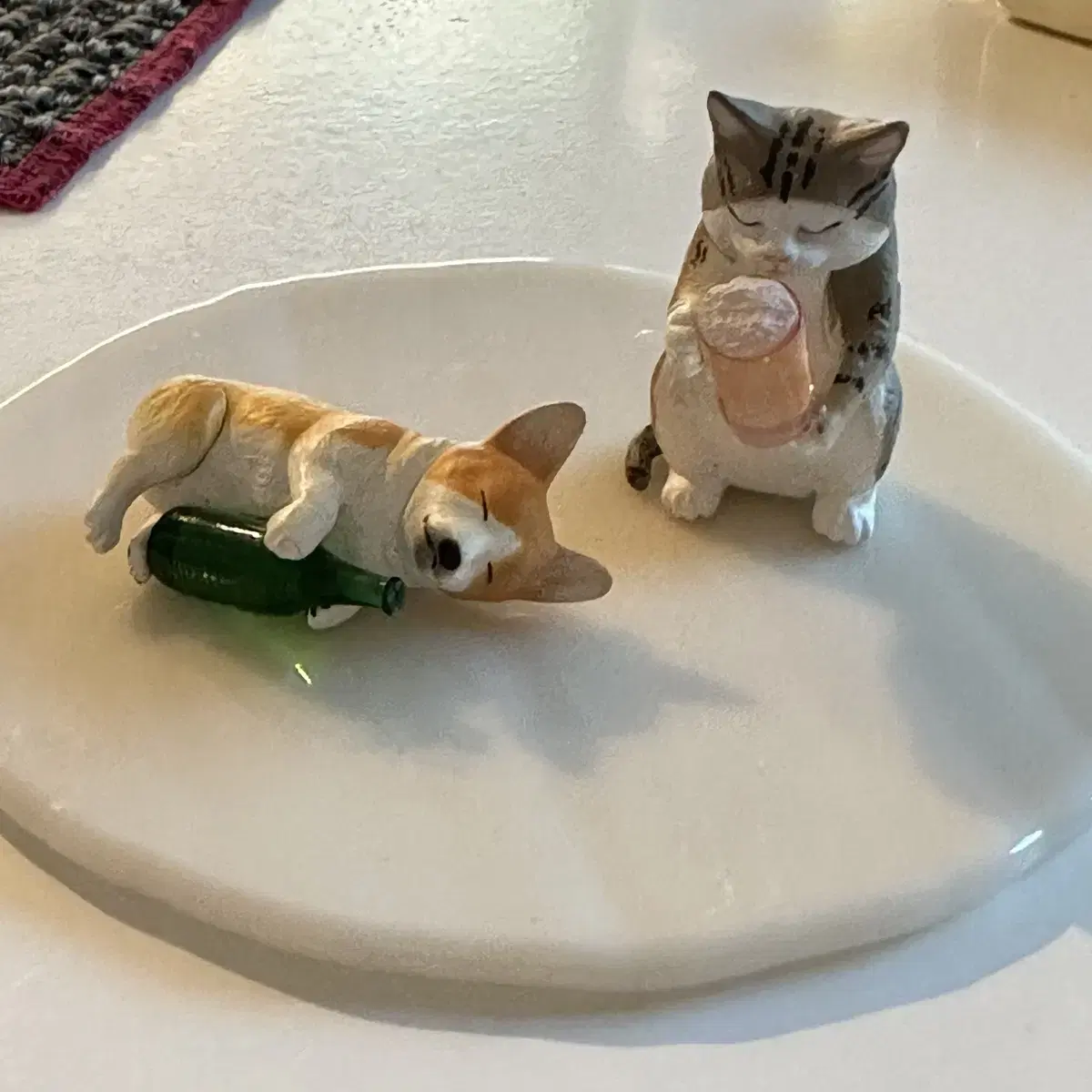 Drinking Animals Figures / Gacha Figures - Corgi Cat