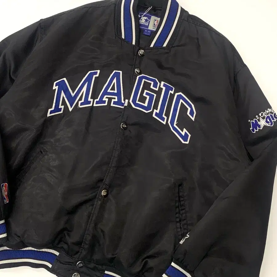 Orlando Magic Vintage 90s 스타터 라인 새틴 봄버 자