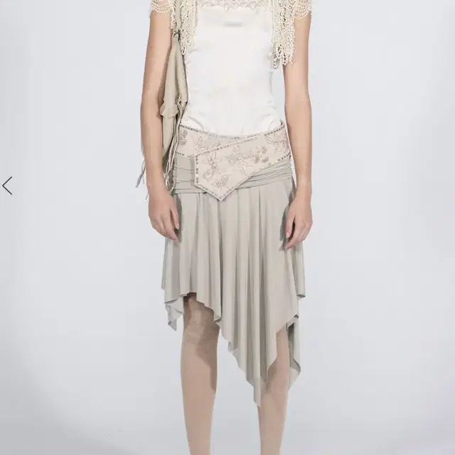 Sculptor Beaded Jersey Skirt Raw