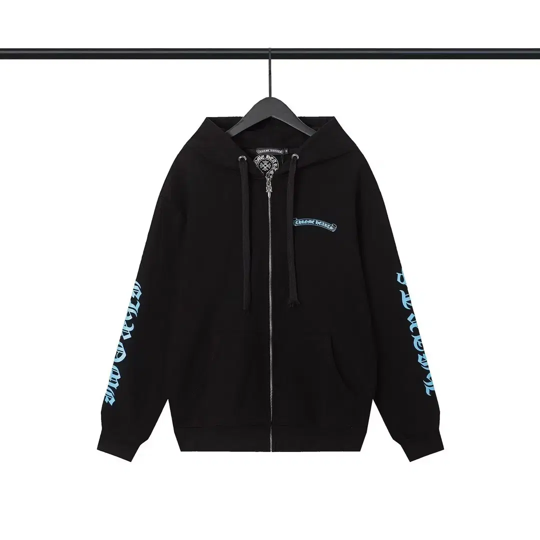 Chromehearts Black Lightning bloo Zip-up Cardigan Hooded Jumper