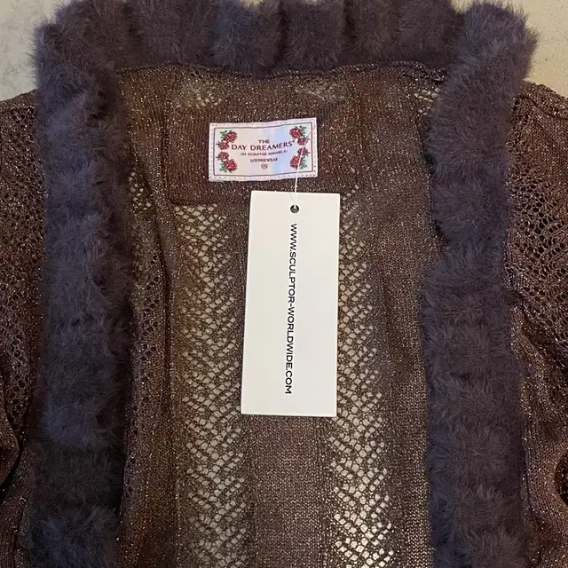 Sculptor Fur TrimmingGlitter Shrug Brown