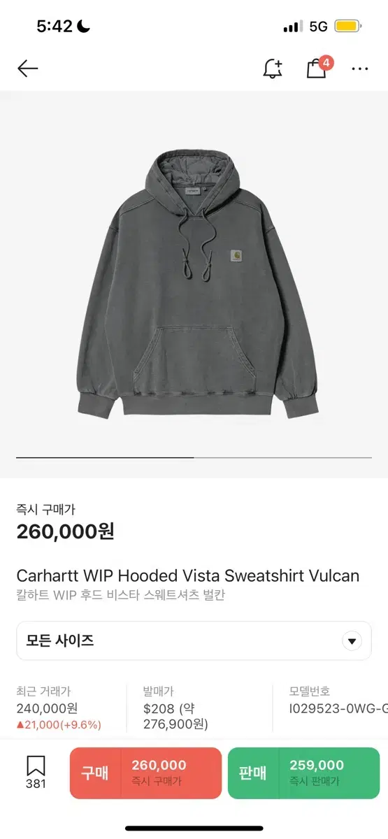 Calhart WIP Hooded Vista Sweatshirt Balkan