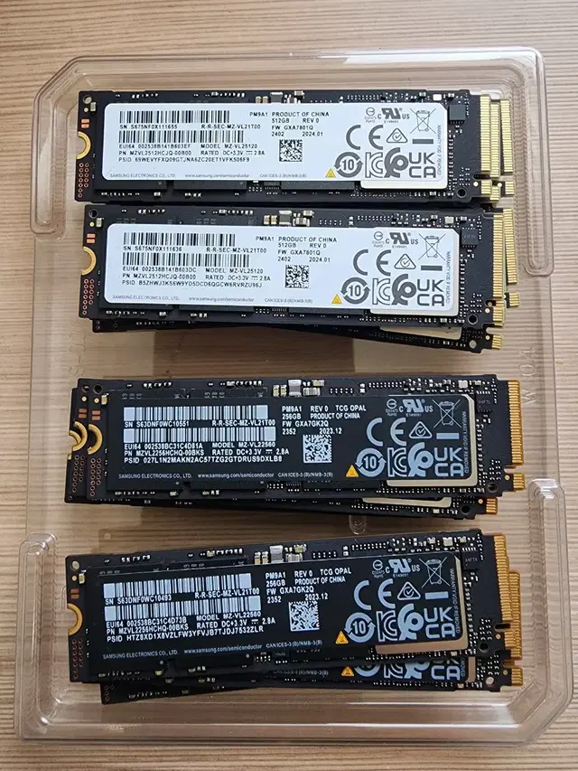 삼성 PM9a1 SSD 256, 512GB/원도우10, 24년 문서