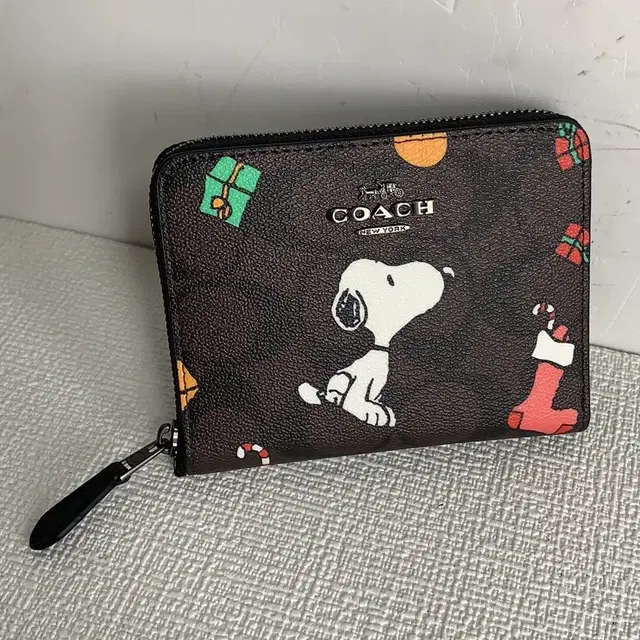 Coach x Peanuts 지갑 여성 동전 지갑 미니 짧은 지갑