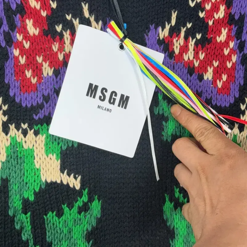 [새상품] MSGM 프린팅 울 블랙 니트 L