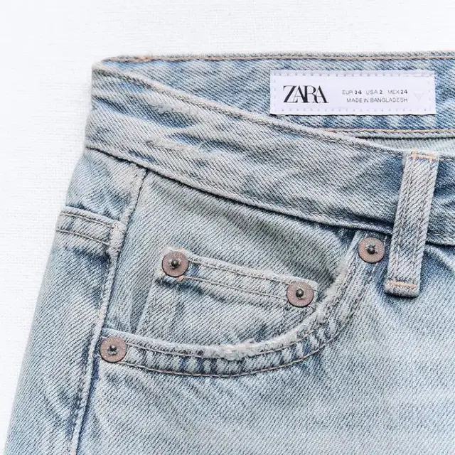 zara 자라 JEANS TRF 와이드 미드라이즈 데님 새상품