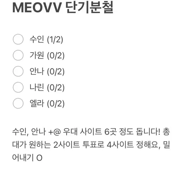 MEOVV 미야오 단기분철 수인 가원 안나 나린 엘라 포카 공방 앨범