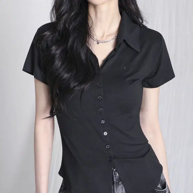 어반드레스 Sopy Collar Short-Sleeve BLACK