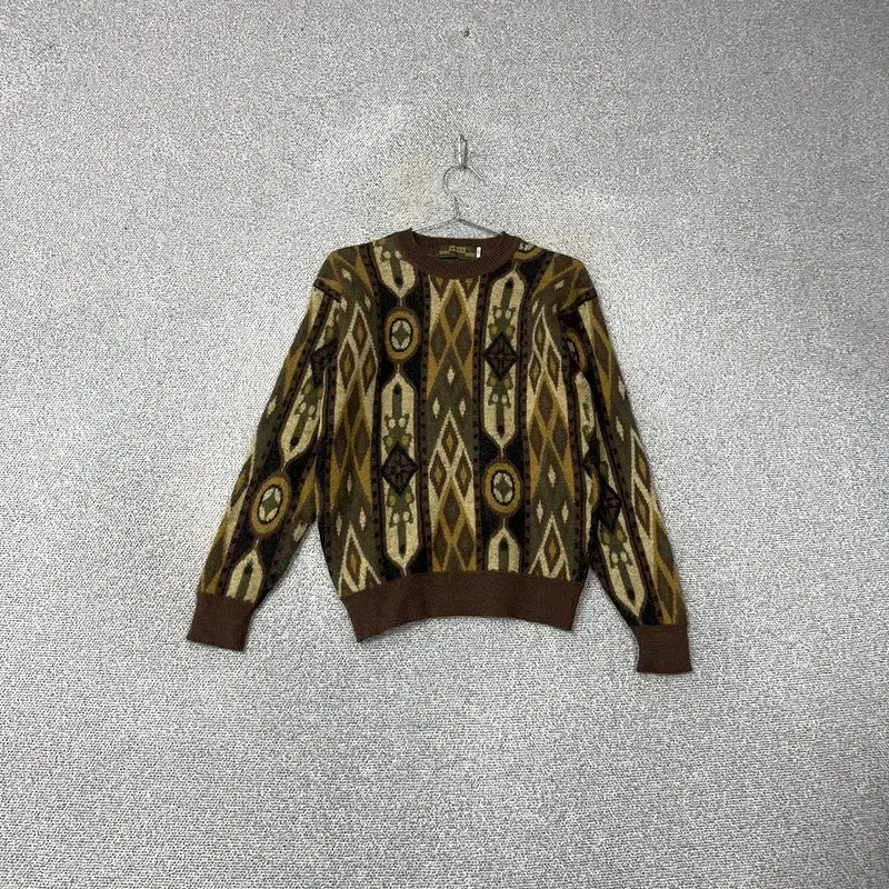 ADAX Vintage Pattern Khaki Knit L